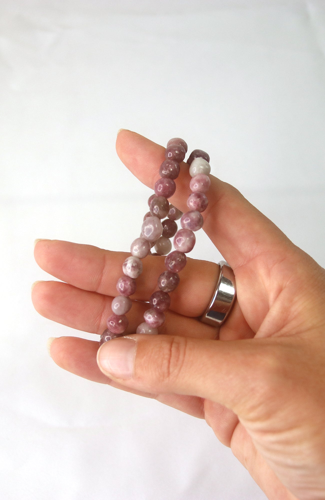 Lepidolite Nugget Bead Bracelet 053